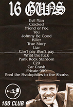 16 Guns - The 100 Club, Oxford Street, London 2.12.17